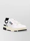 Autry White Low Top Sneakers With Black Details And Logo Patch In Leather And Suede Man