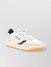 Autry Low Top Leather Sneakers With Contrast Panel In White