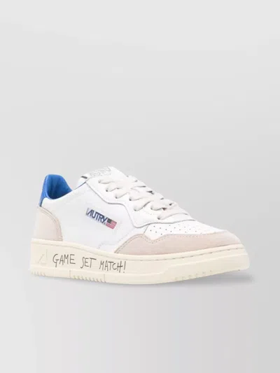 AUTRY LOW TOP LEATHER SNEAKERS WITH CONTRASTING ELEMENTS