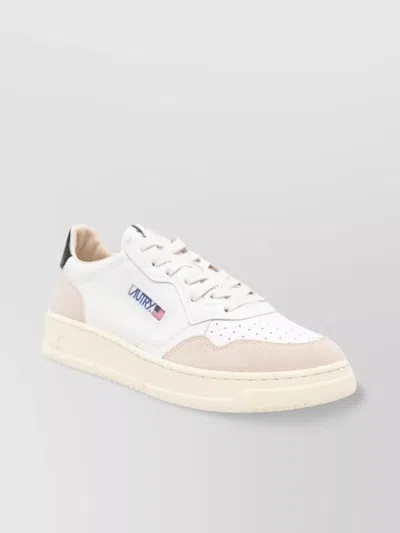 Autry Low-top Leather Sneakers With Panelled Design In White