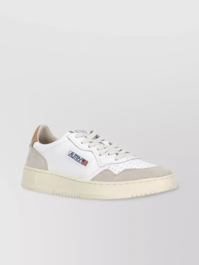 Autry Low Top Leather Sneakers With Perforated Toe