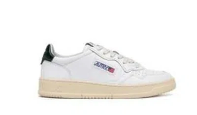 Autry Low-top Leather Sneakers With Perforated Upper And Cushioned Sole In White