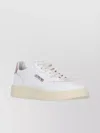 Autry Low Top Leather Sneakers With Pink Detail In White