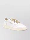 Autry Medalist Low Sneakers In White Leather And Suede Heel Tab In White