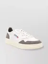 Autry Low Sneaker With Contrast Panels And Perforated Toe