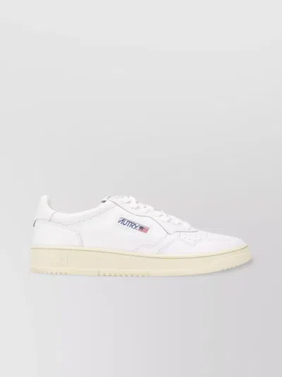 Autry Low Top Sneakers In Goatskin In White