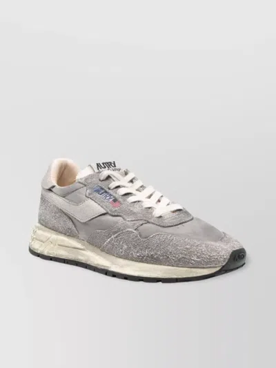 Autry Low Top Nylon Sneakers With Textured Finish In Gray