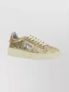 Autry Medalist Gold-colored Sneaker With Contrasting Heel And All-over Bead Application In Leather Blend W In Multi