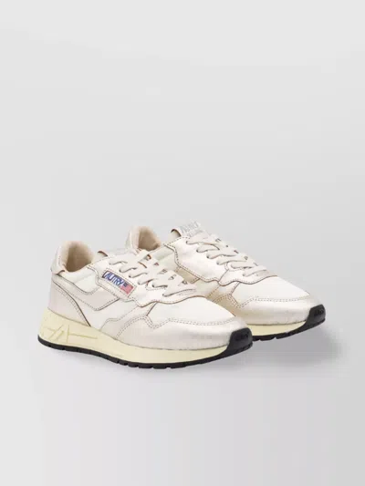 Autry Low Top Silhouette Sneakers With Contrast Sole In White
