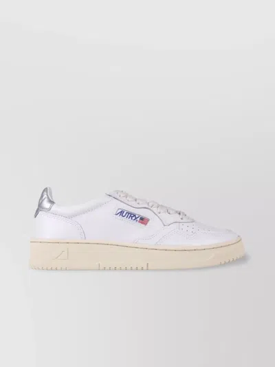 Autry Low Top Sneaker Metallic Detail In White