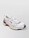 Autry Low Top Sneaker With Contrast Sole And Mesh Panels In Red