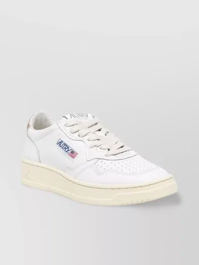Autry Low Top Sneakers Featuring Perforated Detail In White