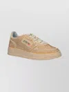 Autry Medalist Low Sneakers In Bronze Suede With Crystal Micro Rhinestones In Neutral