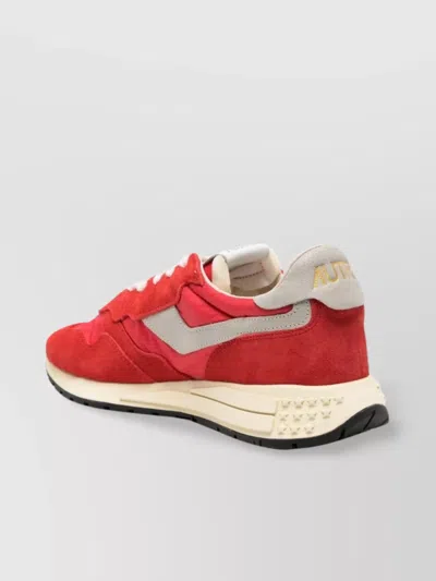Autry Low Top Sneakers In Calf Suede In Red