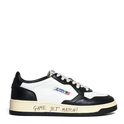 Autry Low-top Sneakers In Leather Withhandwritten Detail In Black
