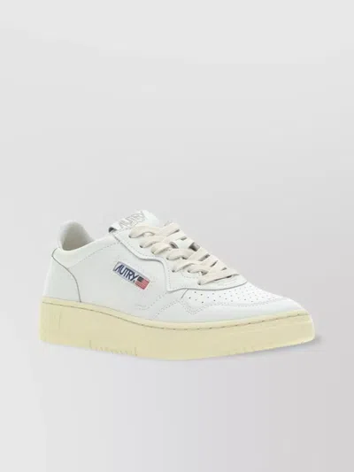 Autry Low Top Sneakers Perforated Toe Box In White