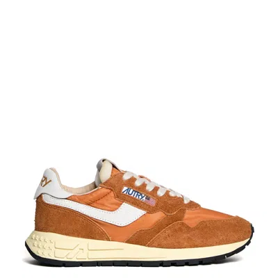Autry Low-top Sneakers With Amber Accents In Brown