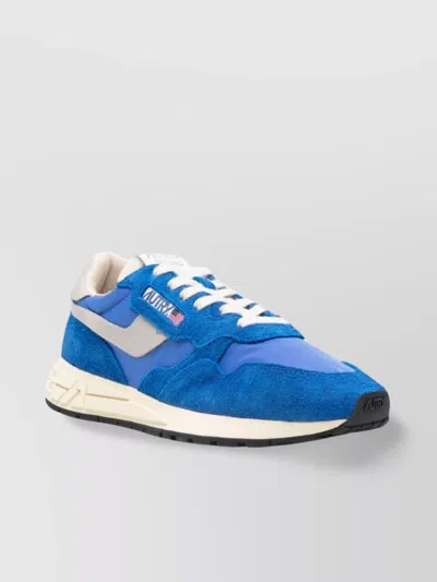 Autry Low Top Sneakers With Contrasting Branded Heel In Blue