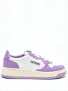 Autry Low-top Sneakers With Lavender Overlays And Padded Collar In Multi