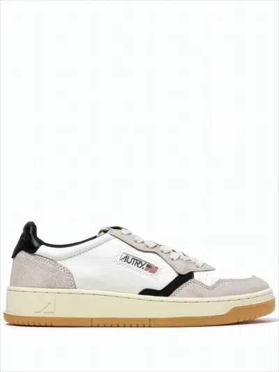Autry Low-top Sneakers With Leather And Suede Panels In White