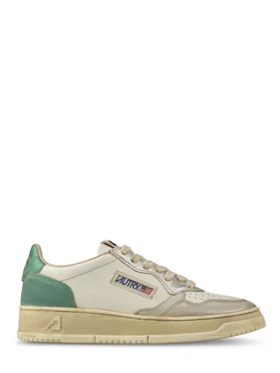 Autry Low-top Sneakers With Metallic Accents In Neutral