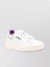 Autry White Leather Low-top Sneakers With Aquamarine Accents