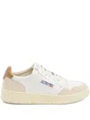 Autry Medalist Low Sneakers In White And Brown Sugar Suede And Leather In White