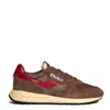 Autry Low-top Sneakers With Padded Collar And Textured Sole In Brown