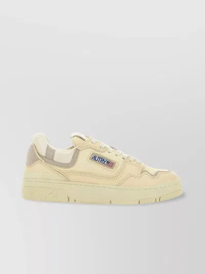Autry Low-top Sneakers With Personalized Clutch Bag In Beige