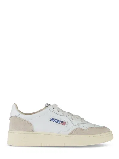 Autry Low-top Sneakers With Smooth Leather And Suede Accents In White