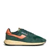 Autry Low-top Sneakers With Textured Suede And Mesh Accents In Green