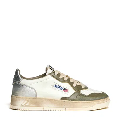 Autry Low-top Sneakers With Vintage Leather Accents In Multi