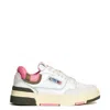 Autry Low-top Sneakers With White Leather And Geranium Accents In Multi