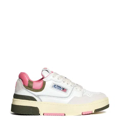 Autry Low-top Sneakers With White Leather And Geranium Accents In Multi