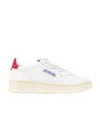 Autry Low Top Leather Sneakers With Perforated Sole In White