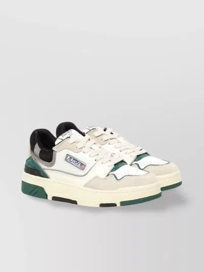 Autry Low Top Suede Sneakers With Contrast Panels In White