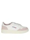 Autry Low-top Suede Sneakers With Soft Pink Accents In White