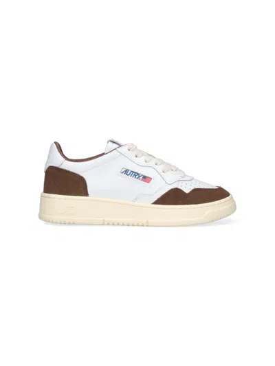 Autry 'medalist' White Low Top Sneakers With Logo Patch On Tongue And Side In Leather Blend Woman
