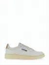 Autry Low-top White Sneakers With Perforated Detailing And Metallic Accents In White