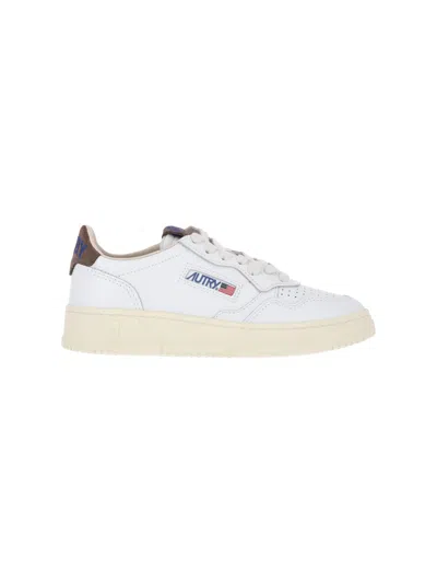 Autry Low-top Leather Sneakers With Round Toe In White