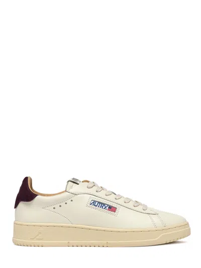 Autry Low-top Leather Sneakers With Suede Heel Tab In Multi