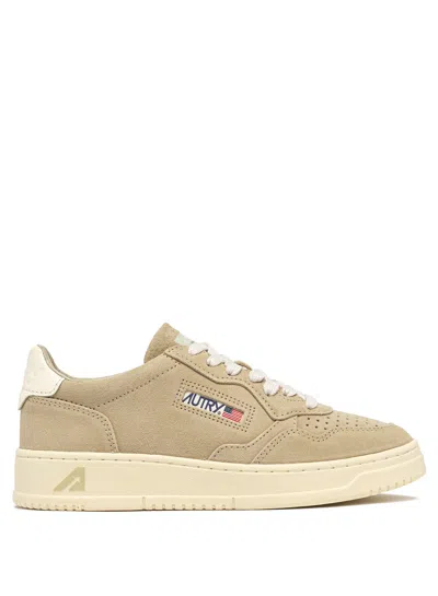 Autry Low-top Sneakers In Suede And Leather Finish In Neutral