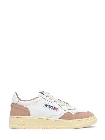 Autry Low-top Sneakers With Rose Suede Accents In Multi