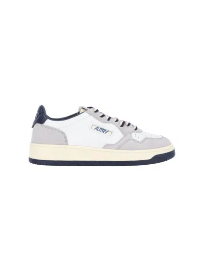 Autry Low-top Sneakers With Suede And Smooth Paneling In White