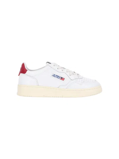 Autry Low-top White Leather Sneakers With Perforated Detailing In Multi