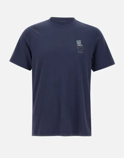 Autry Main Man Cotton T Shirt In Navy Blue