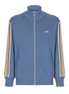 Autry Stripe Detail Zipped Jumper In Blue