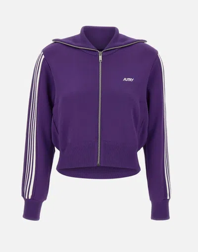 Autry Main Viscose Blend Purple Sweatshirt