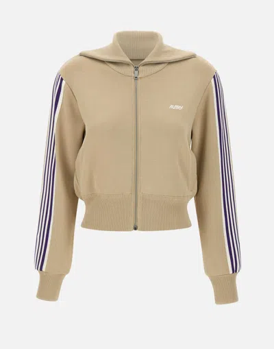 Autry Main Viscose Blend Sweatshirt In Cappuccino