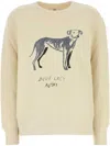 Autry Cotton Crew Neck Graphic Print Sweatshirt In Nude